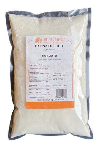 Harina De Coco Orgánica 20 Kilos Keto Premium