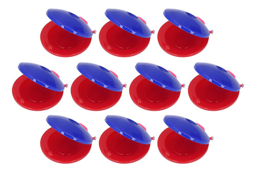 Imagen 1 de 10 de Castañuela Instrumento Musical 10pcs Niños Dedo Azul Rojo