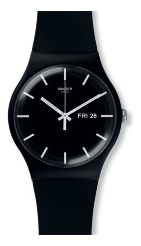 Reloj Swatch Mono Black Suob720 Ss Color de la malla Negro Color del bisel Negro Color del fondo Negro