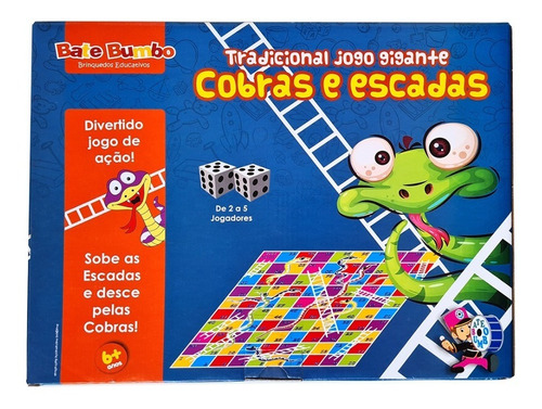 Jogo Tradicional Cobras E Escadas Gigante Bate Bumbo