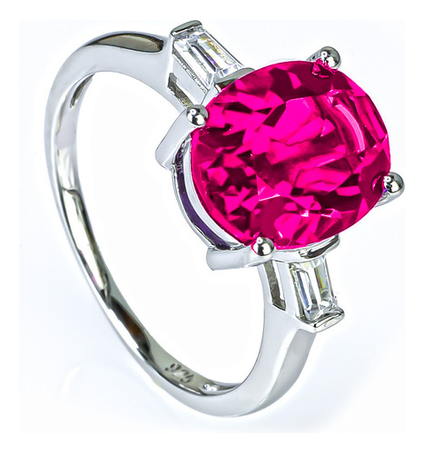 Anillo De Ruby Con Corte Ovalada