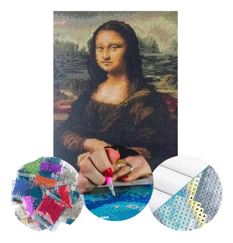 C Kit Pintura Diamante 5d 30x40 Mona Lisa Puzzle Wg