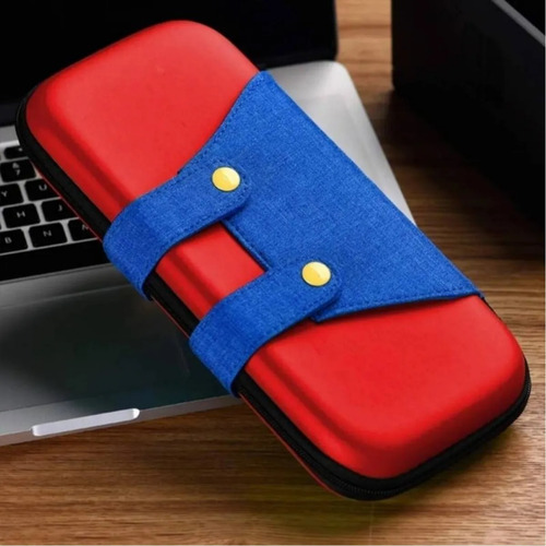 Imagen 4 de 5 de Bolso Mario Bros Nintendo Switch Oled + Vidrio Mica Funda