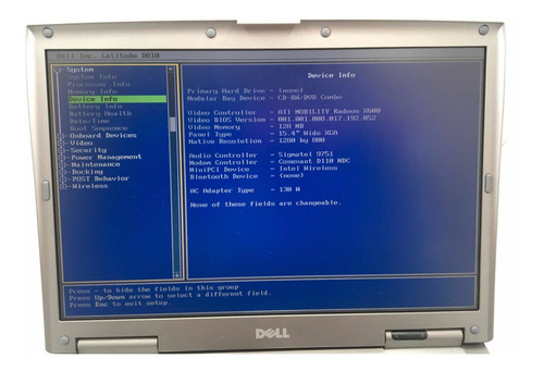 Laptop Dell Latitude D810 15.4 Wifi 1gb Ram Ati Radeon (Usado)