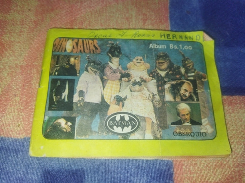 Vintage Album Bodeguero Batman Y Dinosaurios Incompleto