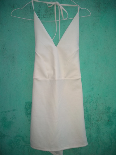 Vestido Blanco De Jersey, Color Blanco, Corto, Talle S 