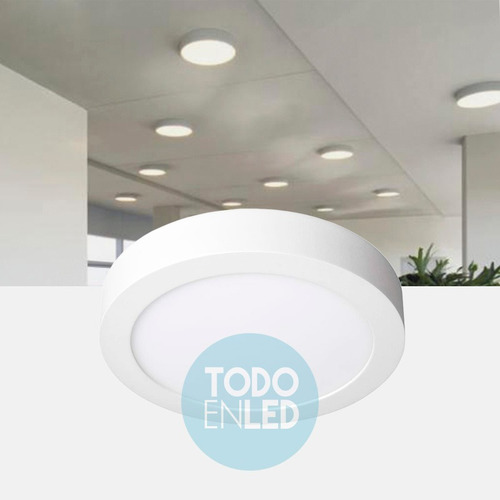 Imagen 2 de 5 de Plafón Panel Superficie Led Redondo 12 Watt