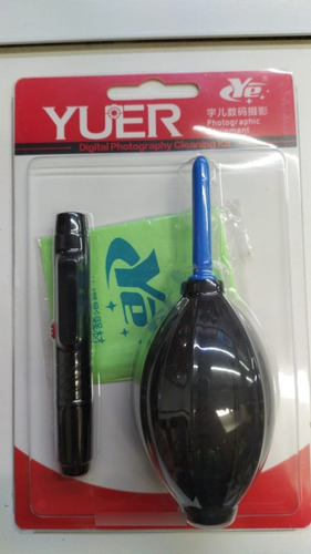 Imagem 1 de 1 de Kit Limpeza P/ Câmeras Dslr E Lentes Caneta Pincel Bomba Ar