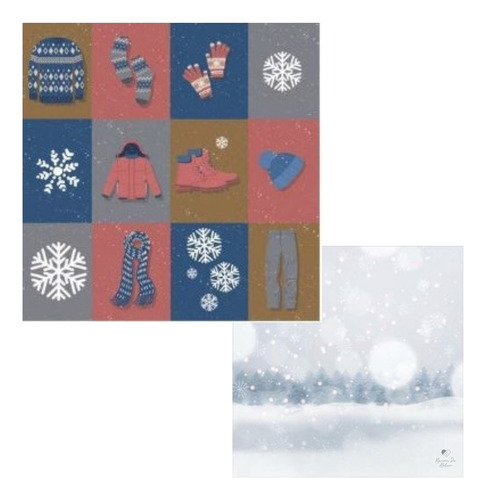 Papel Cardstock Scrapbook Artesanato Inverno Snow Neve