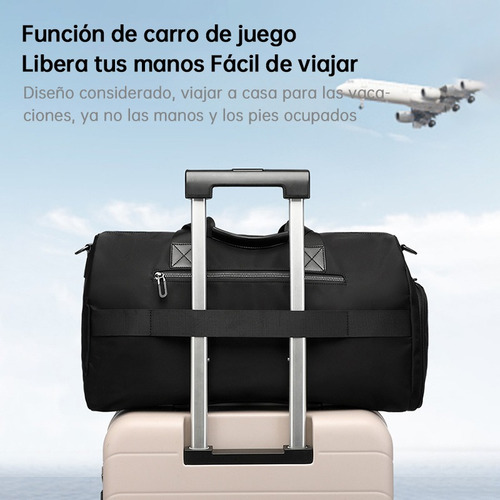 Maleta Gran Capacidad Deportivas Bolsa Gym Viaje Mochila Negro Lisa