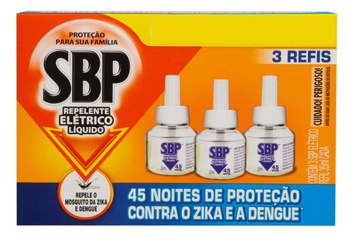 3 Refil Repelente Elétrico Mata Pernilongo Dengue Zika 45