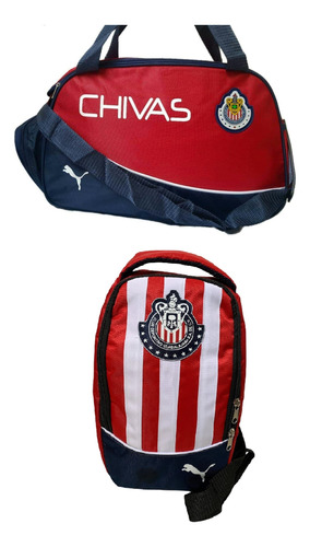 Maleta Deportiva Y Zapatera Paquete Chivas- Envio Gratis