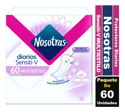 Protectores Nosotras Diarios Sensiti-v Multiestilo 60 Un