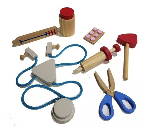 Set De Doctor Infantil De Madera Juego De Dramatización