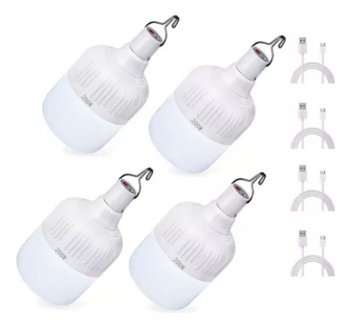  Focos Led Recargable Usb 40w De Hogar Portatil 4pcs