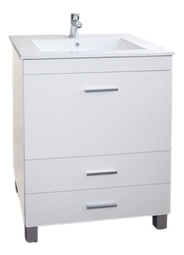 Imagen 1 de 2 de Mueble para baño Amube Vali de 61cm de ancho, 81cm de alto y 46.7cm de profundidad con bacha y mueble color blanco con un agujero para grifería