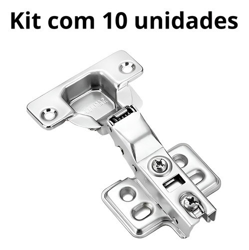Kit 10 Dobradiças Curvas Com Amortecedor Cermag Para Armário