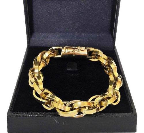 Pulseira Baguete Duplo 20 Gramas 11mm Ouro 18k