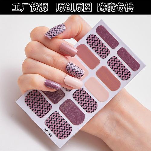 Tiras De Esmalte De Uñas: Juego De Pegatinas Adhesivas De E