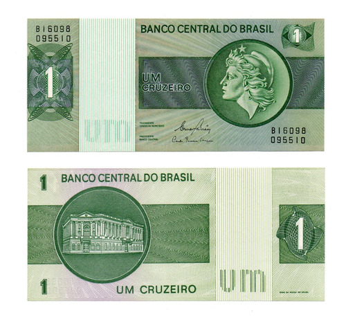 Billete Brasil 1 Cruzeiro Año 1972-80 P#191 Ac Sin Circular
