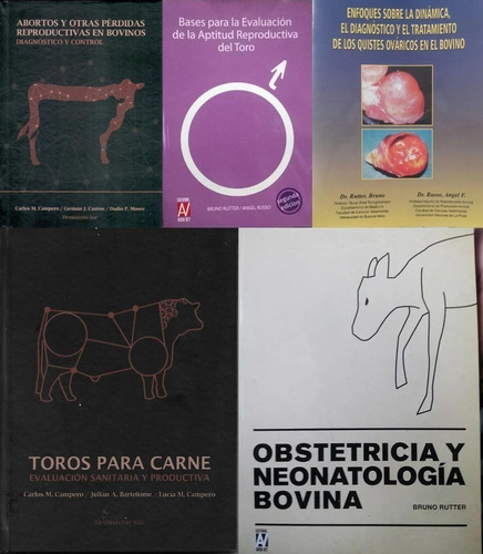 5 Libros De Bovinos: Toros Carne Abortos Obstetricia Quistes