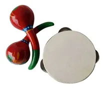 Comprar Set 2 Instrumentos Musicales Maracas Pandero Parche Juguete