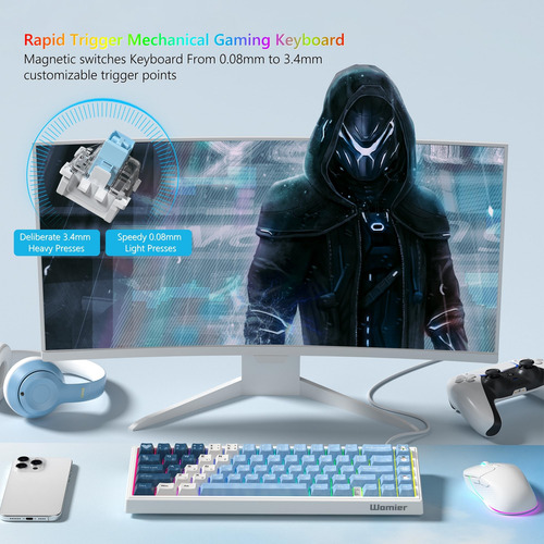 Teclado Womier M68 He V2 Rapid Trigger 60% Con Teclas Pbt