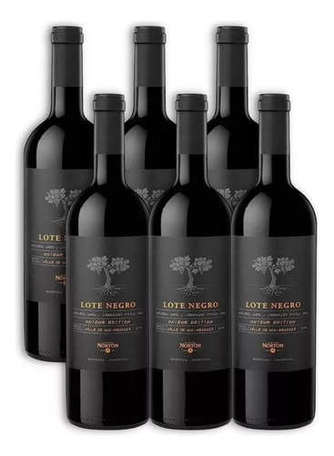 Lote Negro Unique Edition Vino Blend Caja X6u 750ml Mendoza