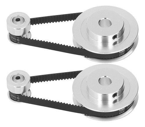 Z 2 Juegos De Poleas Dentadas De Aleación De Aluminio Gt2