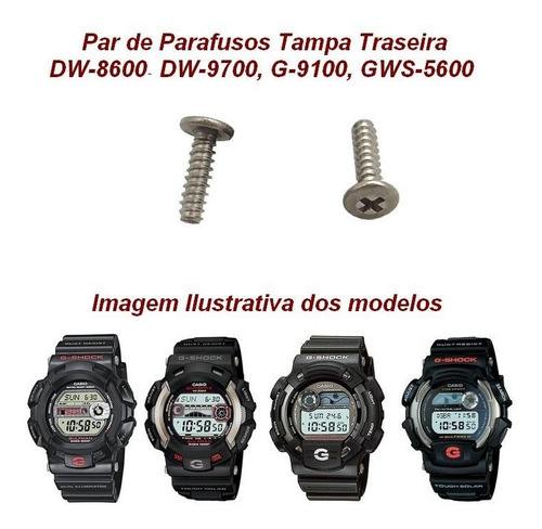 Par Parafusos Tampa Traseira G-shock Dw-8600 Dw-9700 G-9100