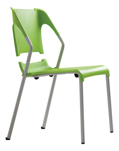 Silla Chill Polipropileno Verde Estructura Plata Marca Durex