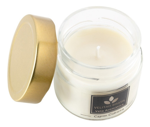 Imagem 2 de 3 de Vela Aromática Premium Capim Cidreira 140g 30h Aromatizada
