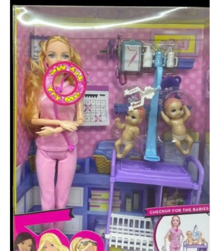 Boneca Medica Com Bebe E Acessórios