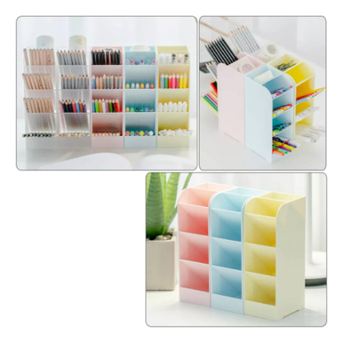 Porta Lapicero Para Escritorio Con Divisiones Repisa 7cm