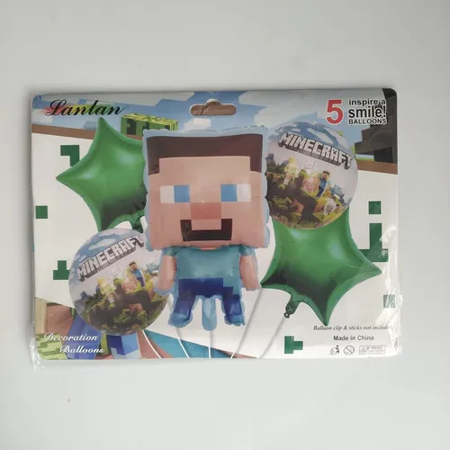 Kit Minecraft Decoración Fiesta Infantil Niños 24 Personas