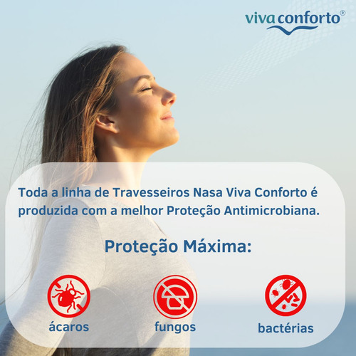 Kit 5 Travesseiros Nasa Visco Antiácaros Viva Conforto