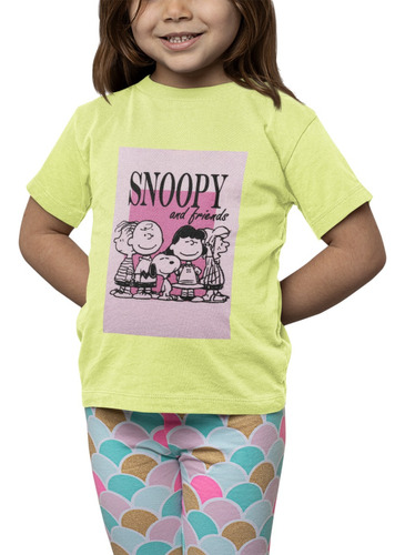 Polera Niña Snoopy Charlie Brown Comic Estampado Algodon
