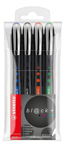 Kit Stabilo Black + Set X 4 Colores Rollerball Color De La Tinta Colores Surtidos Color Del Exterior Bl@ck