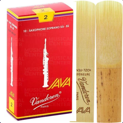 2 Palhetas Java Red Cut Nº2 P/sax Soprano Original Vandoren