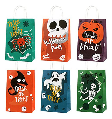 Steford Bolsas De Regalo De Papel Para Halloween,12 Unidades