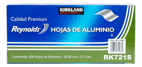 Hojas Papel Aluminio Sandwich 500pz Kirkland 