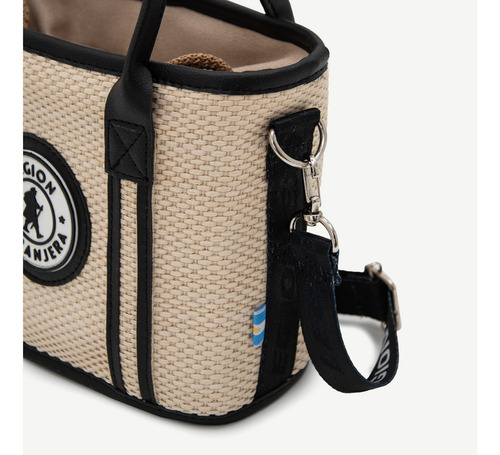 Bandolera Barcelona Rafia Negro