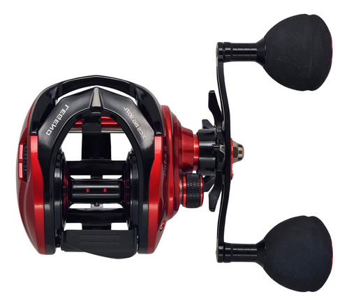 Reel Huevito Caster Legend Xcs Bg 307 Bait 7 Rulemanes 6.4:1 Color Rojo - Manija Derecha