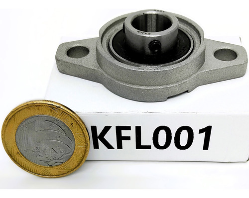 Kfl001 - Kit Com 02 Mancais Com Rolamento Para Eixo 12mm