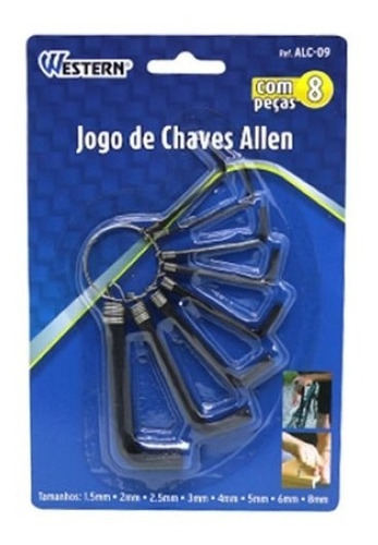 Jogo Chave Allen 1,5 A 8mm 8 Pecas Western Alc09