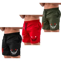 Comprar 3pcs Short Gym Hombre Shorts Comodos Moda Casual Verano