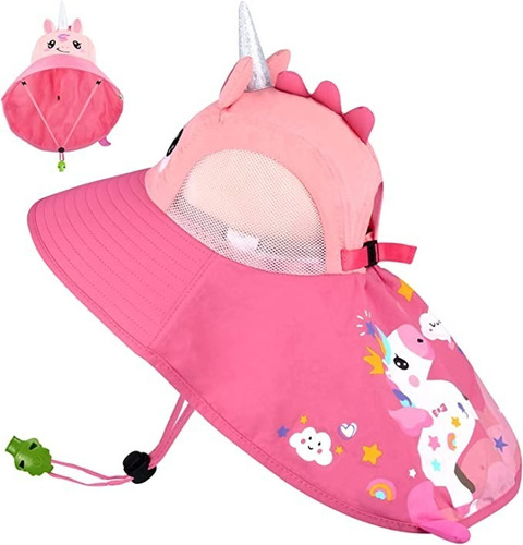 Gorra Infantil Unicornio Rosa Para Niñas Upf 50 Teletiendauy