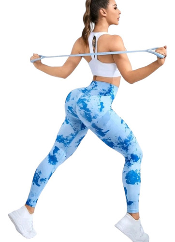 Calza Legging Deportiva Mujer Con Frunce Levanta Cola