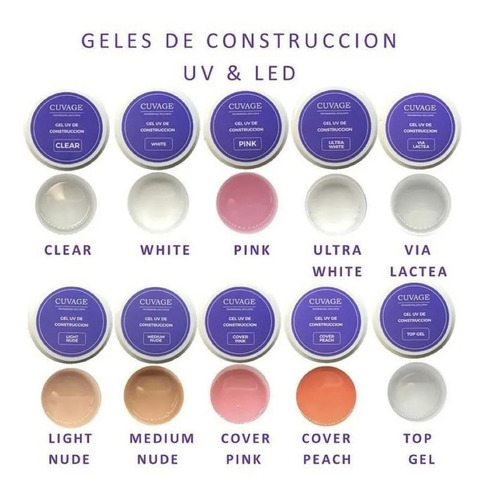 Gel Para Construccion De Uñas Cuvage Uv Led 30g Profesional