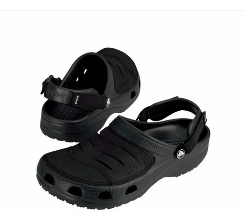 Sandalias Crocs Yukon Cuero Negro Hombre Envio Gratis